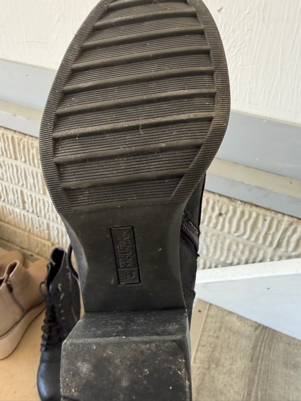 White Mountain Black Lace-Up Combat Boots - Picture 5 of 6